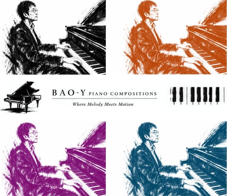 BAO-Y piano compositions collage
